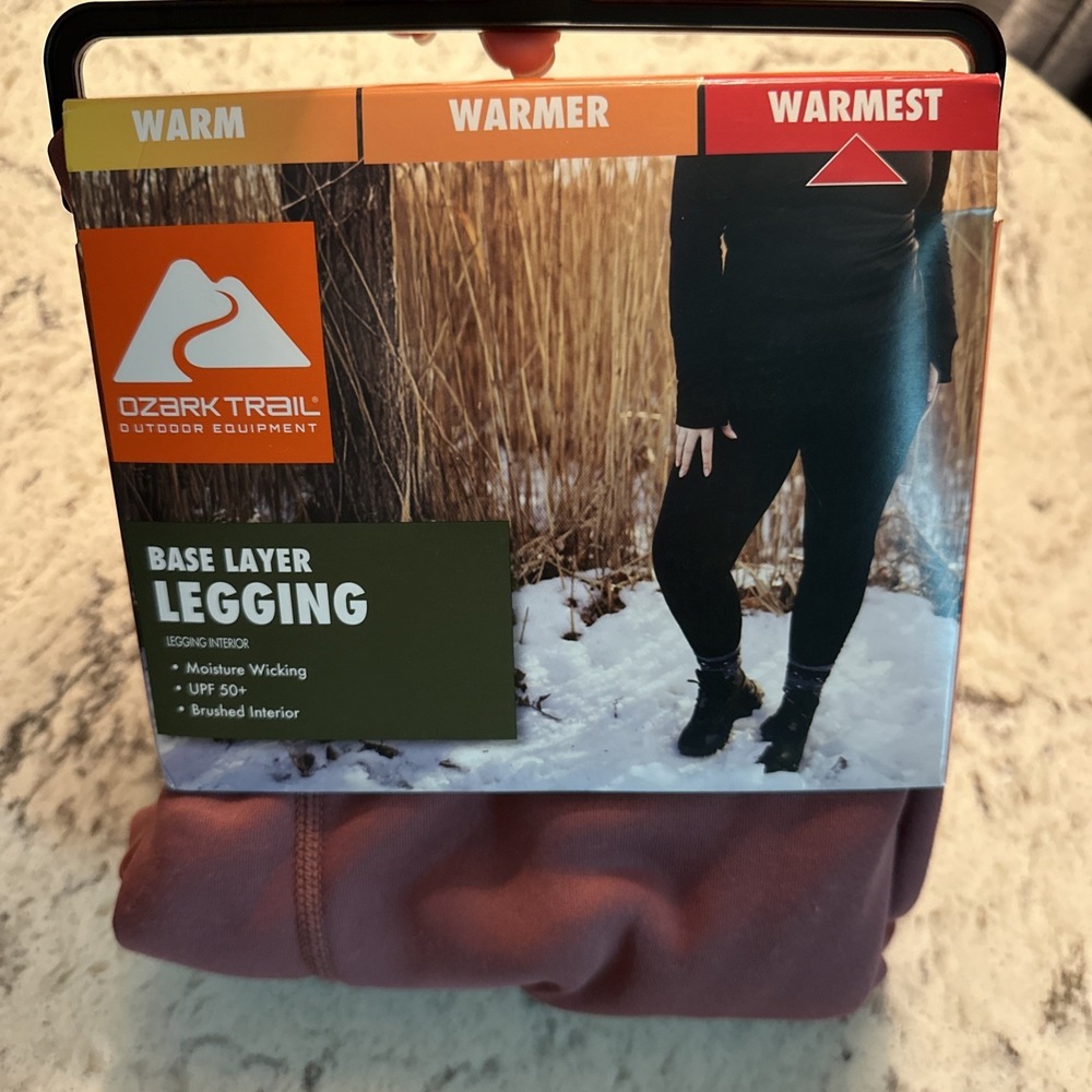 Ozark Trail Women's Warmest Thermal Base Layer Leggings Size L Wild Ginger